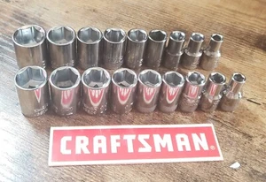 CRAFTSMAN 18 pc 1/4" Drive SAE and Metric MM Shallow Socket Set 6pt - Picture 1 of 2