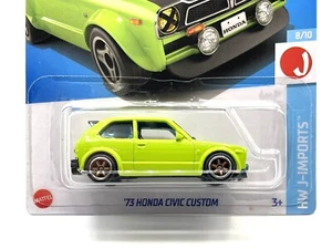 2023 Hot Wheels '73 Honda Civic Custom grün #117 SUPER CUSTOM WHEEL SWAP von AEB - Bild 1 von 5