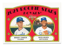 BRADY SINGER / NICK HEATH RC 2021 TOPPS HERITAGE ROOKIE STARS #129 ROYALS