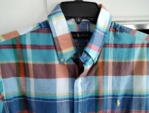Polo Ralph Lauren Indian Madras LS Plaid Shirt Mens Medium NWT RARE COLOR - Picture 1 of 8