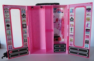 Barbie Puppe Tragetasche Mode Ankleidezimmer Rosa Tragbar Aufbewahrung Tragetasche Zimmer - Bild 1 von 10