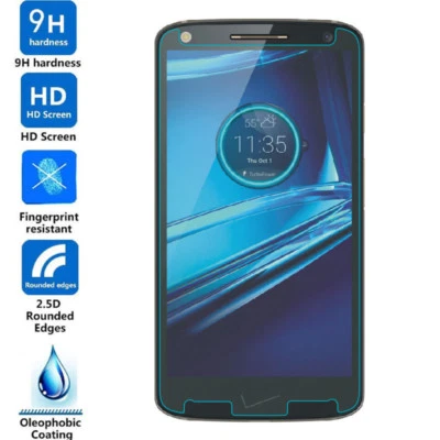 PROTECTOR PANTALLA CRISTAL TEMPLADO DUREZA 9H 2.5D PARA MOTOROLA DROID TURBO 2 EE. UU. Foto 1 de 3