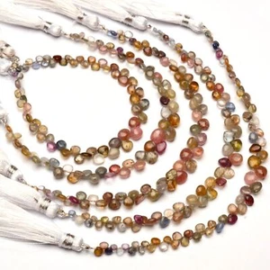 Natural Multicolor Umba Sapphire Multiple Size Smooth Heart Shape Beads 7"Strand - Picture 1 of 10