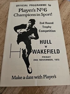 Hull FC V Wakefield 1972 24th November Rugby League Programme Cup 2nd Round - Picture 1 of 2