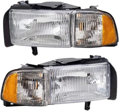 OE Style Headlights + Corner Signal Lamps For 1994-2001 Dodge Ram 1500 2500 3500 - Image 1 of 4