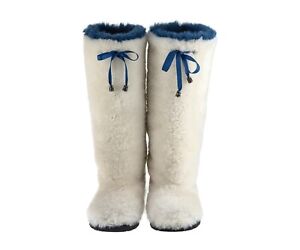 High Sheepskin Fur Boots for Women, Winter Snow Boots, Moutons, Handmade LITVIN