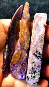 49,1 g 3 piezas Gemmy!!! Fantástico espécimen natural de cristal Charoite púrpura ie3548 - Imagen 1 de 12