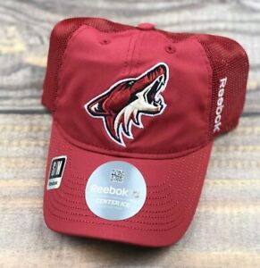 NHL Arizona Coyotes Reebok Center Ice Flex Brim Fitted Hat Team Color Red S/M