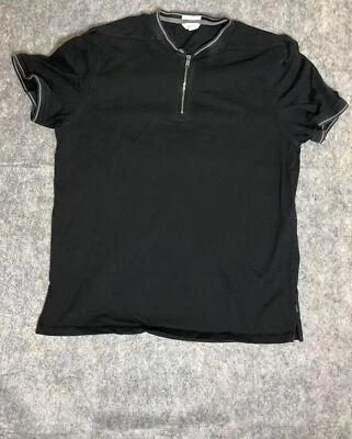 Mens Calvin Klein Slim Fit Casual Zip Shirt XL Black - Image 1 of 4