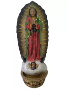 Placa de pared Virgen de Guadalupe 8" de alto con agua bendita - Imagen 1 de 2