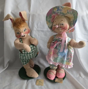 2 Annalee Osterhase Hase Puppen 22" 24" großes Paar Hasen 0710 0725 - Bild 1 von 18