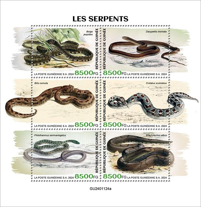 GUINEA 2024 SNAKES SHEET MINT NH - Image 1 of 1