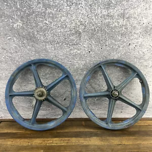 Skyway Tuff Wheel 1 Set Blue Mag Coaster Old School BMX OG 70s 80s Vintage - Picture 1 of 21