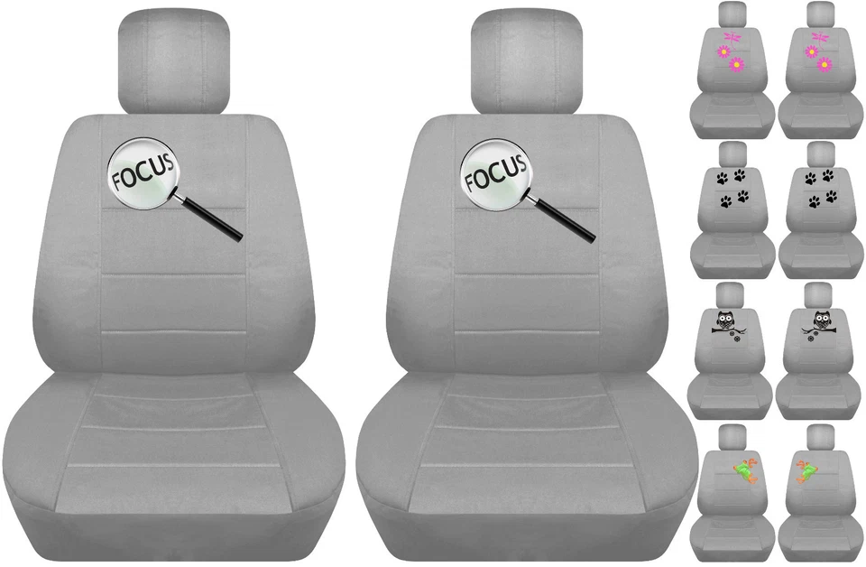Se adapta a Ford Focus Funda de asiento de coche delantero plata maciza Rana gato búho libélula más Foto 1 de 1