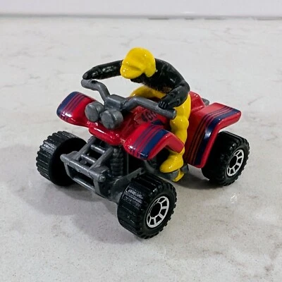 Vintage Matchbox 2000 4-Wheeler ATV w/ rider MB421 1:37 Mount Discovery red blue - Image 1 of 4