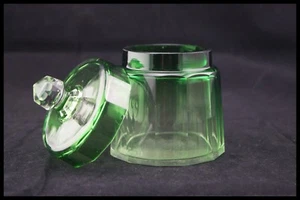 c.1930 BACCARAT GREEN CLEAR CUT CRYSTAL COVERED BOX VANITY JAR CANDY BOWL FRANCE - Picture 1 of 12