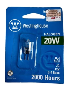 Westinghouse 20W Halogen JC Bulb 12V G4 Base 2000 Hour Light Lamp - Picture 1 of 4