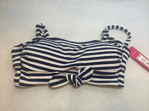 Xhilaration™- Juniors' Ribbed Tie-Front Bralette Bikini Top -Color Navy - Sz XS - Picture 1 of 3