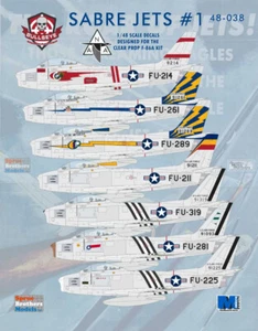 BMA48038 1:48 Bullseye Model Aviation Decals - F-86A Sabre Jets #1 - Picture 1 of 6