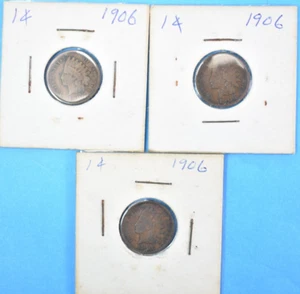 Vintage 1906 Indian Head One Cent Penny's - Picture 1 of 7