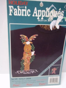 Holly Deer Holiday Fabric Appliques #56109 - Picture 1 of 3