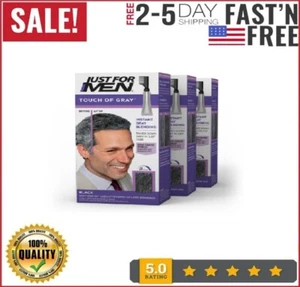 Just For Men Touch of Gray Hair Coloring Treatment T-55 Black, 26 Oz, Pack of 3. - Picture 1 of 7