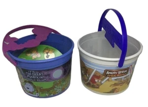 McDonalds Halloween Pail Great Pumpkin Charlie Brown Angry Birds Star Wars Lot 2 - Picture 1 of 16