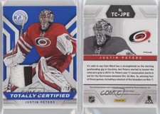 2013-14 Totally Certified Materials Blue Prime /50 Justin Peters #TC-JPE