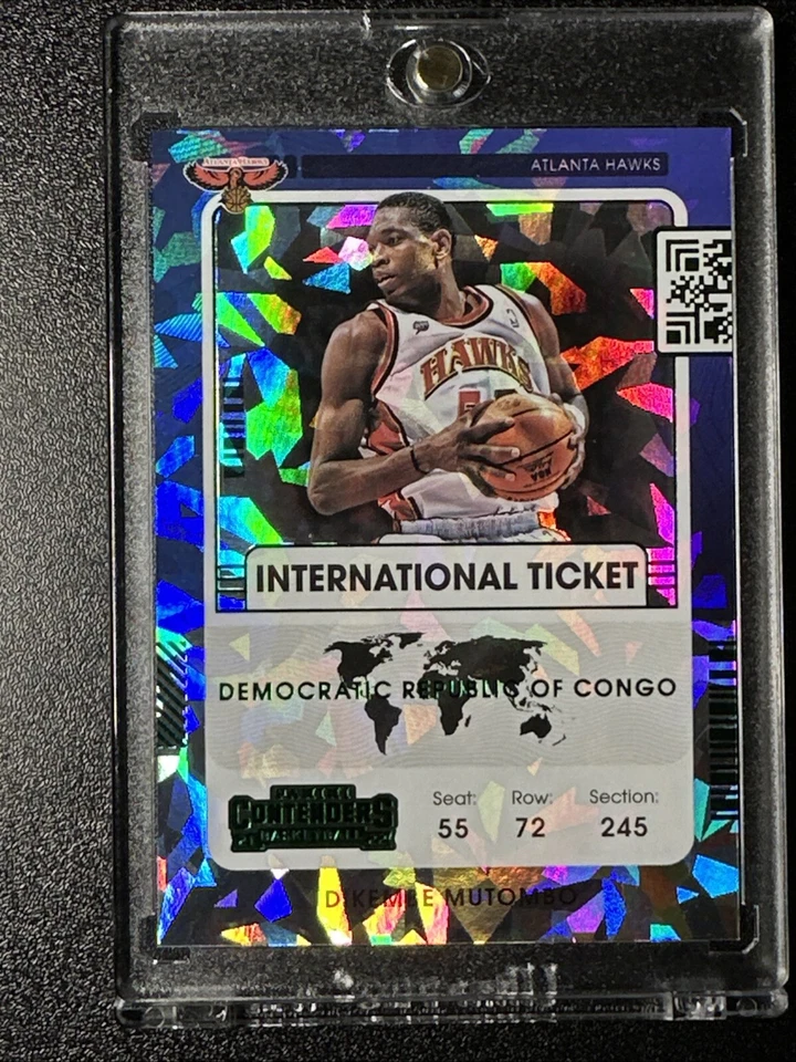 2021-22 Panini Contenders - International Ticket #28 Dikembe Mutombo - Green Ice - Image 1 of 4