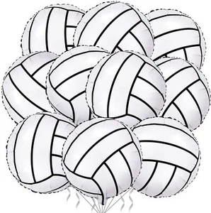 10 Pack 18 Inch Volleyball Foil Balloons Helium Metallic Mylar Balloons for B... - Picture 1 of 6
