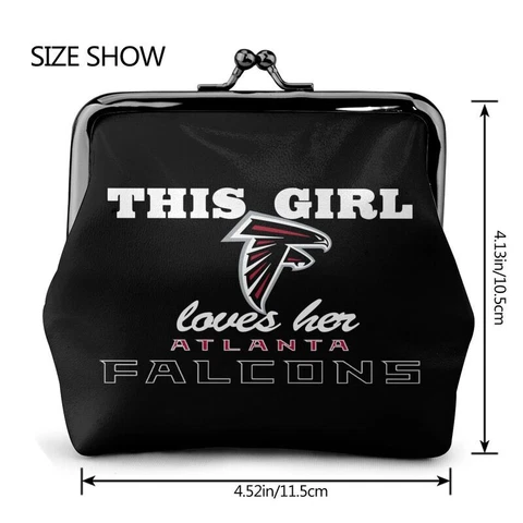 “This Girl Loves Her"Atlanta Falcons Leather Coin Purse Change Purse Lady Wallet Cover