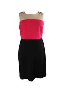 Calvin Klein Pink Multi Buttoned Colorblock Sheath Dress 6 - Picture 1 of 3