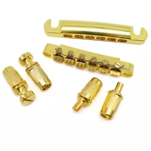 12 String Guitar Bridge Tune-o-matic Bridge Tailpiece For Les Paul Guitar Gold - Picture 1 of 7