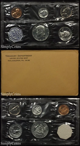1964 Proof Set Original Envelope COA US Silver Coin Lot Mint MQ Cover