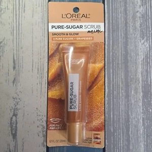 L'OREAL Lip Scrub  Womens .67 Oz 3 Pure Sugar Smooth And Glow Grapeseed NEW - Picture 1 of 6