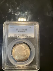 1936 ROBINSON COMMEMORATIVE HALF PCGS CERTIFIED MS66 MS 66 Luster Original 50c - Picture 1 of 4
