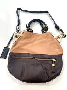OrYANY Crossbody Hobo Bucket Purse Handbag Brown Color Block Victoria - Picture 1 of 15