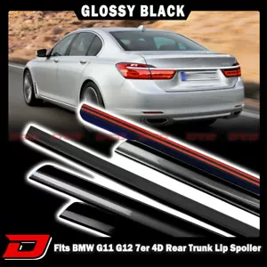 16-21 Fit For BMW G11 G12 Sedan 4D V Rear Trunk Lip Spoiler Painted Black - Picture 1 of 3