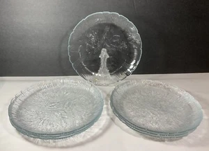 Vintage Arcoroc France Canterbury Clear Glass Set Of 7 Salad Plates - Picture 1 of 6