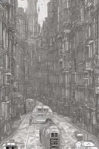 Abstract Cityscape in Pencil Art Print - 12 x 18 inches - Picture 1 of 1