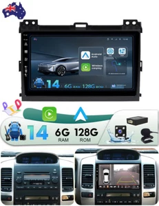 6G+128G Carplay Android 14 For Toyota Prado 120 2004-2009 Radio Stereo GPS Navi - Picture 1 of 24