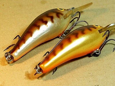  Raro oro y plata flanqueado vintage Rapala Fat Rap FR07-CW señuelos de pesca-xclnt++ Foto 1 de 4