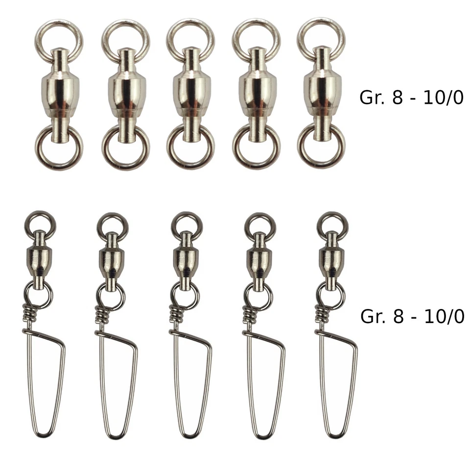 NOBRAND PREMIUM KUGELLAGERWIRBEL Edelstahl Meeres Salzwasser Großfisch Rolling Wirbel