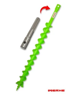 60mm Doppelwelle Erdbohrer SDS MAX Adapter Erdlochbohrer Pfahlbohrer Bohrer - Picture 1 of 8