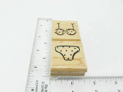Itsy Bitsy Teeny Weeny Polka Dot Bikini Rubber Stamp - Stamp Set B254 - Image 1 of 4