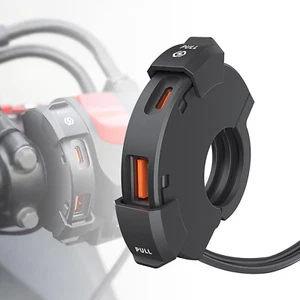 12V-24V Annular Motorcycle USB Charger, 30W+18W Quick Charge 3.0 Dual USB Motorc - Picture 1 of 12