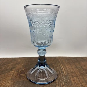 Vintage Diadem Chantilly blau Abendmahl & Kreuz Weinkelch 7" - Bild 1 von 6