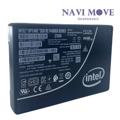 Intel Optane P4800x 375GB U.2 NVME PCIE SSDPE21K375GAP HPE PN 877718-001 SSD - Image 1 of 4