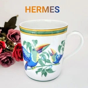 Taza taza HERMES porcelana tucanes motivo pájaro - Imagen 1 de 8