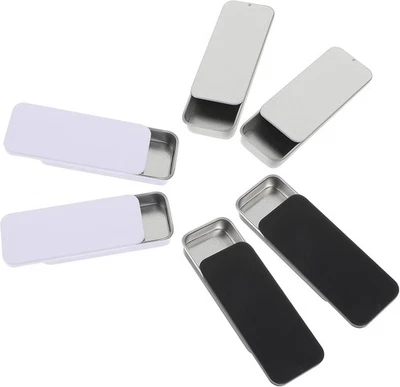 Mini Contenedores de Caja de Estaño de Metal 6 PIEZAS, Caja de Estaño Impermeable con Tapa Deslizable Foto 1 de 4